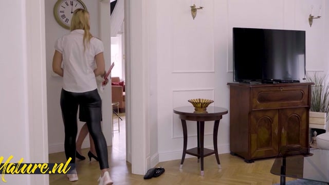 Horny Granny Landlord Breaks In Her New Tenant With Lesbian Sex