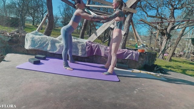Miss Flora Stretches In Yoga Pants For Voyeur JOI