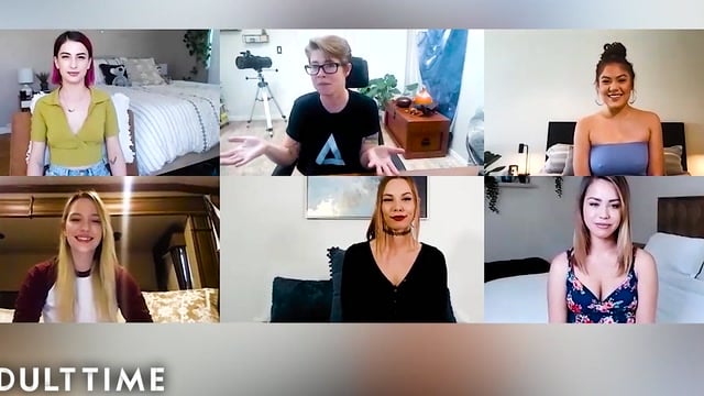 Award-Winning Teen Lesbian Cast Back For A Group Fuck Fest