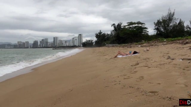 Skinny Brunette Katty West Gives Beach Handjob Till I Cum On Her Tits