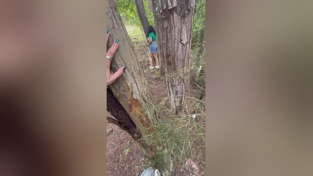 Dalia Cortez Apanhada A Masturbar-Se Na Floresta Com Os Seus Enormes Peitos