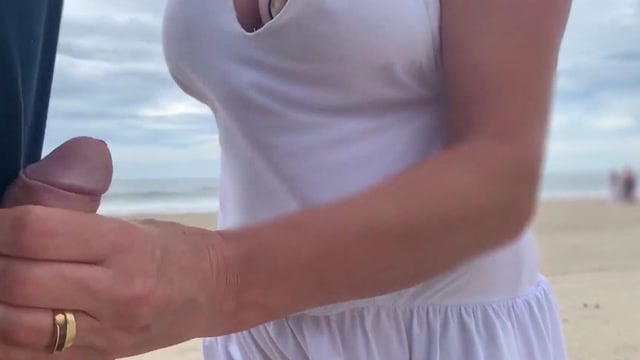 Jane R Gets A Public Handjob While People Watch