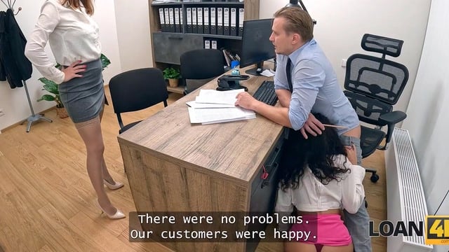 Office Desk Bang With The Glasses Wearing Boss Lady