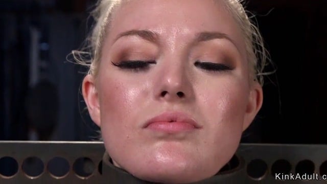 Blonde Babe Strapped To Sybian Gets Fucked Rough