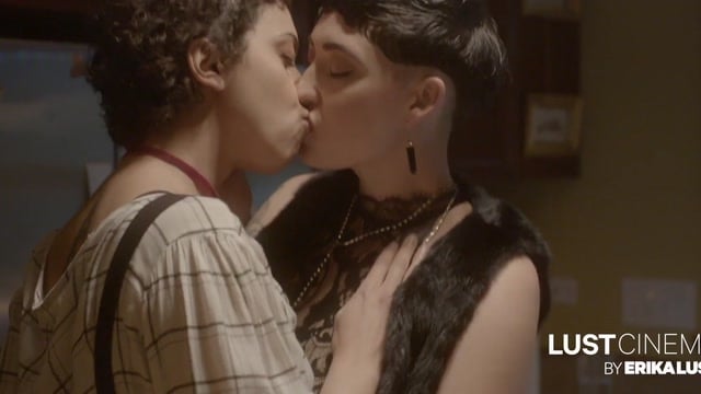 Lucky Guy Crashes A Hot Lesbian Couple For A Kitchen Threesome