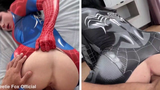 Spider Woman Cosplay Sweetie Fox Takes Anal From Black Bull